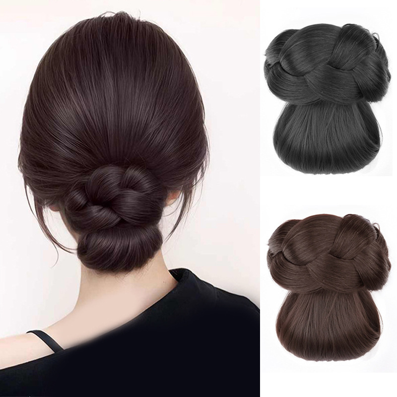 Claw Clip Messy Bun Hair Piece - อุปกรณ์เสริมผมสังเคราะห์ ทรงผมมวยรวบ ถักเปีย พร้อมกิ๊บหนีบผม ต่อผมสำหรับผู้หญิง