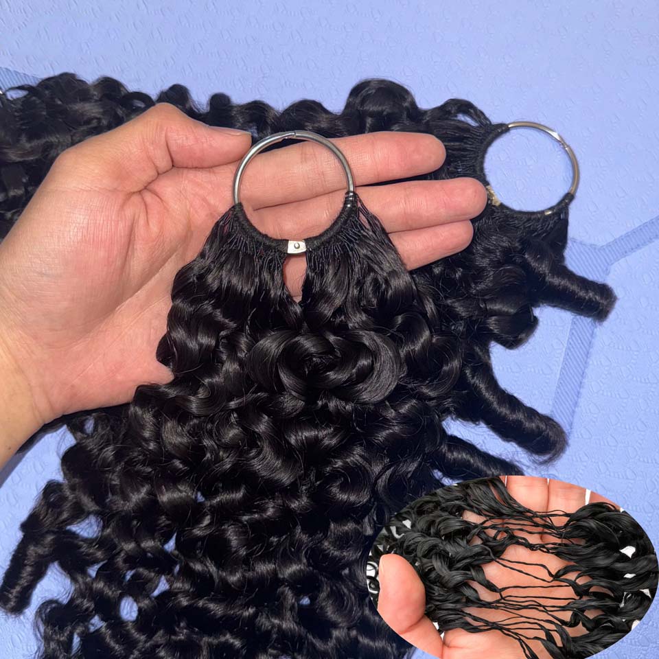 Invisible Tape In Extensions Real Hair - ผมต่อแบบโครเชต์เส้นผมมนุษย์แท้แบบหยิกสไตล์พม่า 12A น้ำหนัก 60 กรัม 100
