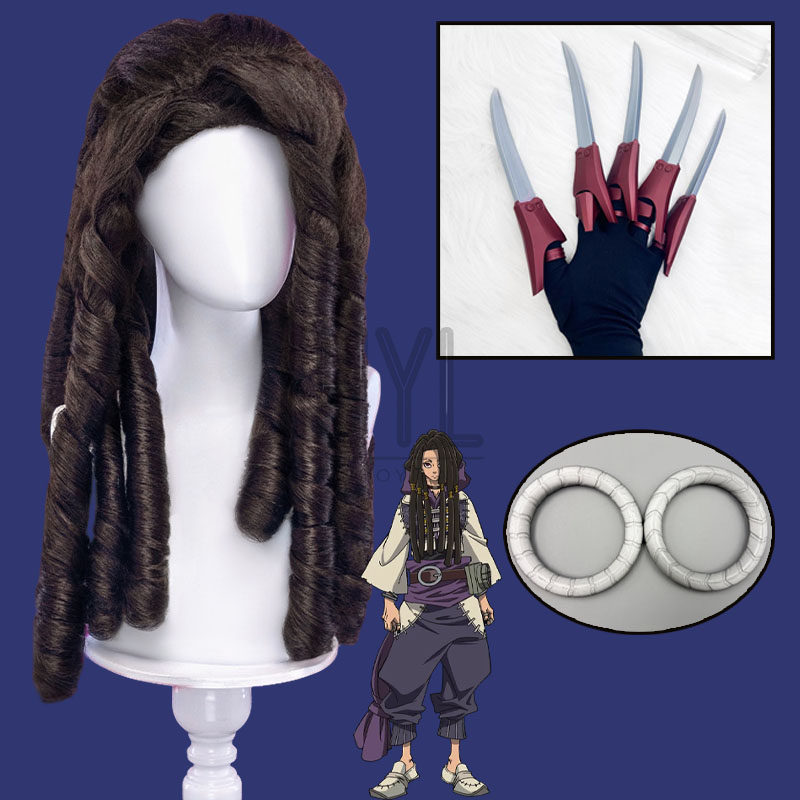 Synthetic Braided Wigs For Black Women - วิกคอสเพลย์อนิเมะ Gachiakuta Jabber Wonger สีดำ ผมยาวสังเคราะห์