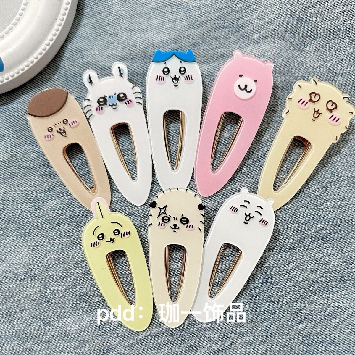 Hair Bundles - กิ๊บติดผมอะคริลิค Chiikawa ลายเป็ดน้อยน่ารัก Usagi Hachiware การ์ตูน