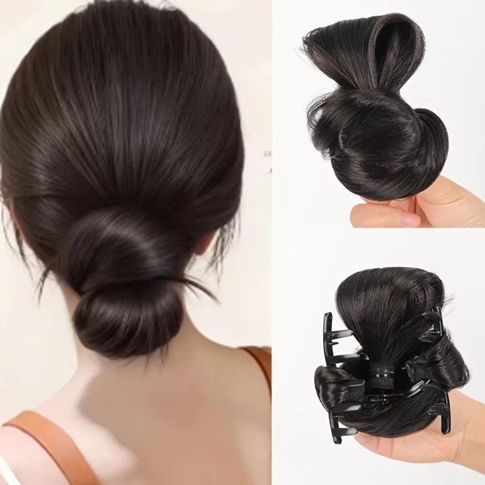 Claw Clip Messy Bun Hair Piece - วิกผมทรงมวยผมสังเคราะห์ธรรมชาติ เนื้อฟู ดูเป็นธรรมชาติ ต่อผมหางม้าแบบคลิปหนีบ วิกแบบคลิปหนีบ จัดแต่งทรงผมได้รวดเร็ว