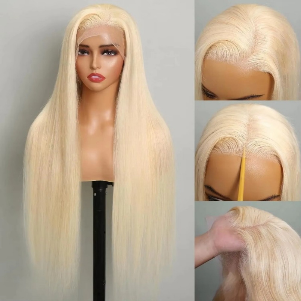Hd Lace Frontal Wig Human Hair Pre Plucked - วิกผมแท้สีบลอนด์ 613 แบบ HD Lace Front