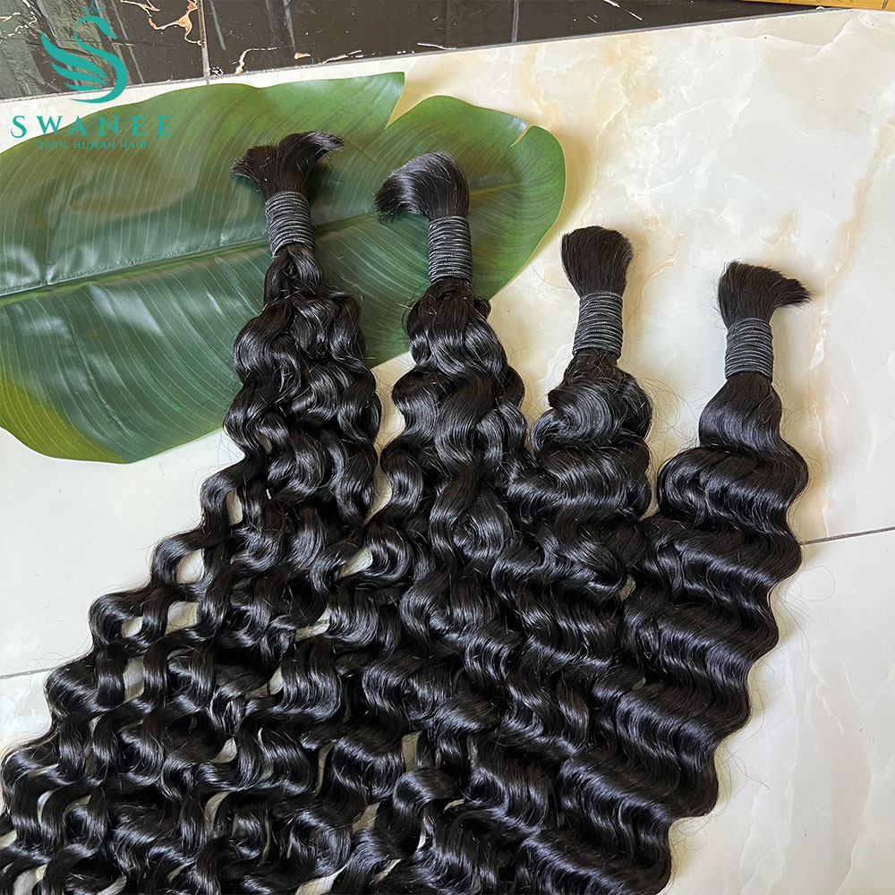 Water Wave Bulk Human Hair For Braiding - ผมแท้ 100% แบบ Water Wave สำหรับถักเปียสไตล์โบฮีเมียน