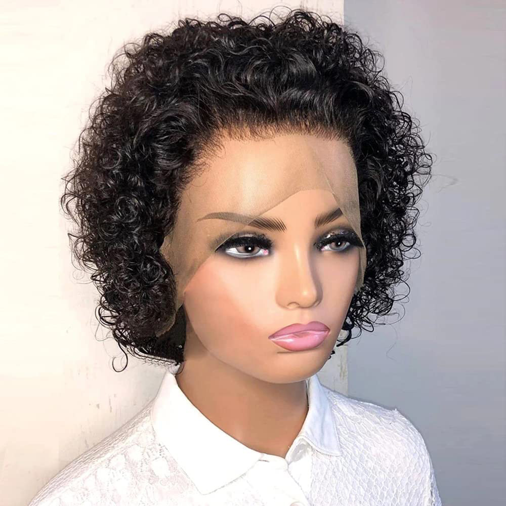 Short Pixie Cut Wig Human Hair Cheap - วิกผมทรงพิกซี่คัท 13x4 วิกผมมนุษย์แบบหยิกทรงพิกซี่ วิกผมบราซิลแบบหยิกทรงบ็อบ วิกผมลูกไม้ 13x4
