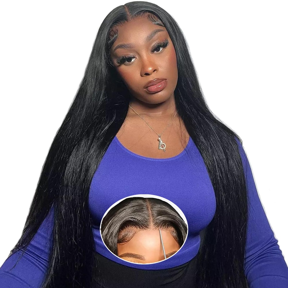 Lace Front Wigs - วิกผมลูกไม้เต็มศีรษะแบบไม่ต้องใช้กาว 7x6 HD สำหรับผู้หญิง พร้อมสวมใส่ วิกผมตรงจากผมแท้