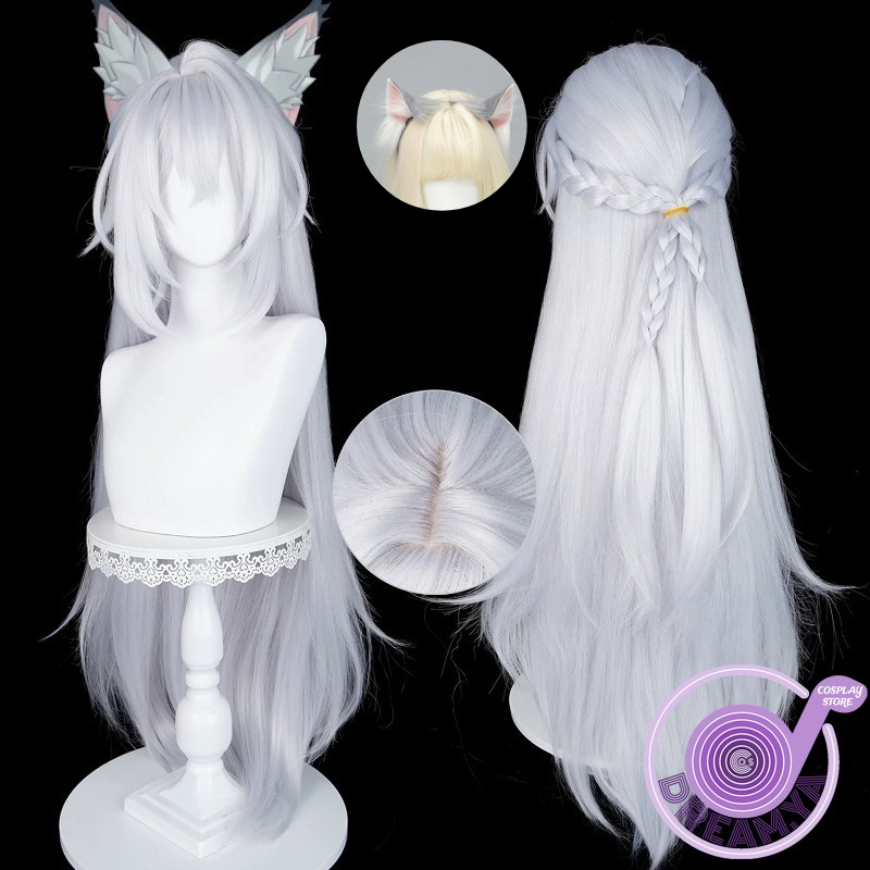 Synthetic Wigs - เซเวเรียน โลว์เวลล์คอสเพลย์วิกผมเซนเลส โซน ซีโร่สีเทาผมสังเคราะห์ทนความร้อนฮาโลวีนเล่นบทบาทปาร์ตี้คาร์นิวัล+ หมวกวิกผม