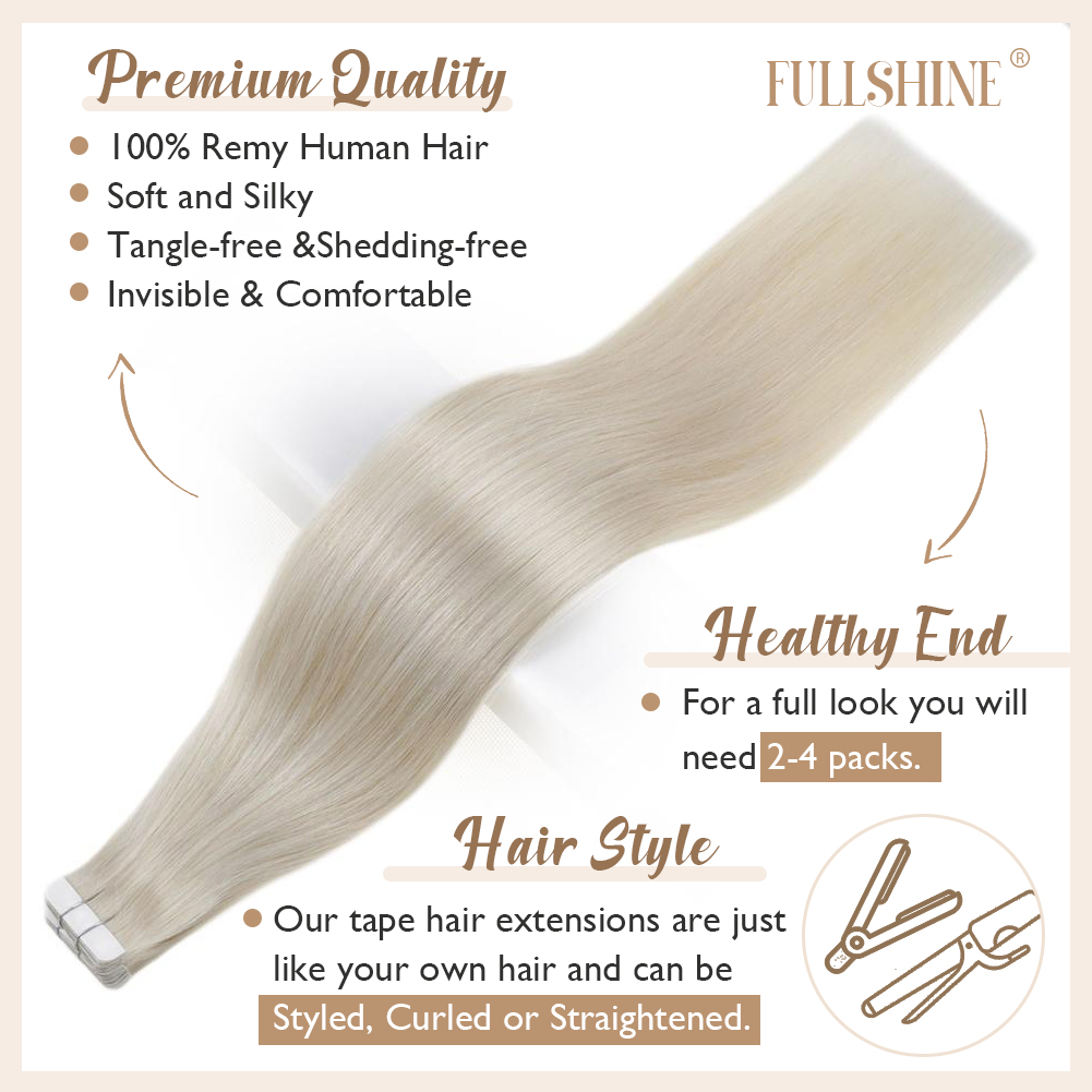 เทปแวววาวแบบที่ยืดผมเส้นผมมนุษ - Invisible Tape In Extensions Real Hair บทวิจารณ์และราคา