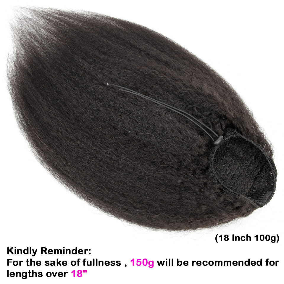 [Yvonne] Kinky Straight Drawst - Seamless Clip In Hair Extensions Human Hair บทวิจารณ์และราคา