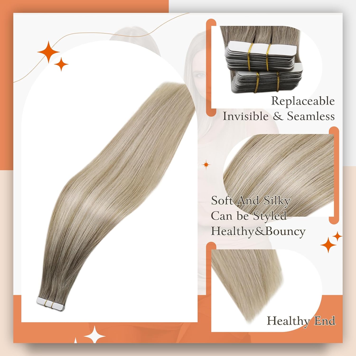 Full Shine เทปต่อผมมนุษย์ Bala - Invisible Tape In Extensions Real Hair บทวิจารณ์และราคา