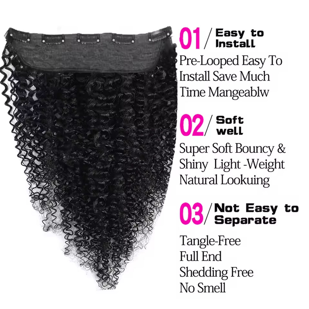 1 ชิ้นคลิปใน One Piece Hair Ex - Seamless Clip In Hair Extensions Human Hair บทวิจารณ์และราคา