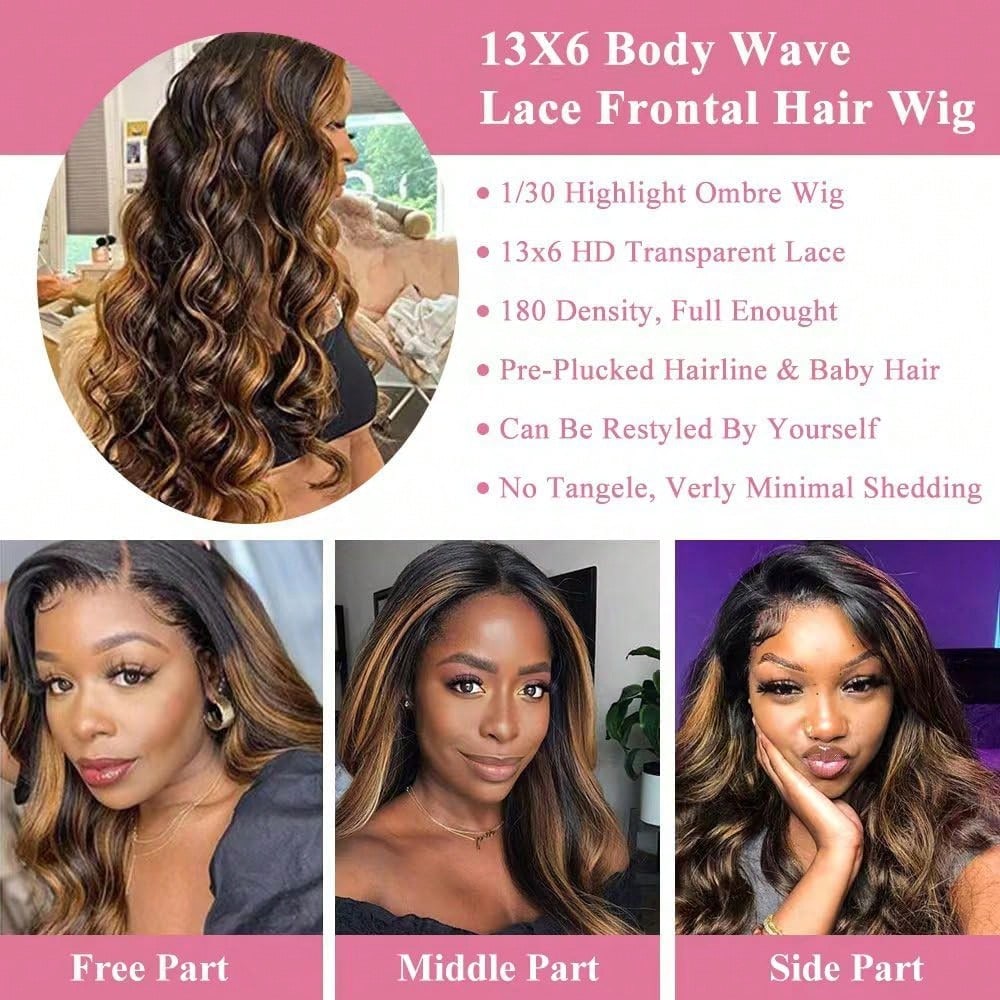 P1B30 วิกผมแท้ลอนคลื่นธรรมชาติ - Hd Lace Frontal Wig Human Hair Pre Plucked บทวิจารณ์และราคา