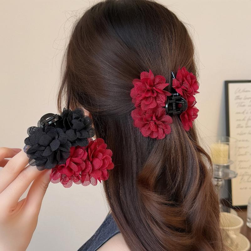 กิ๊บติดผมรูปดอกกุหลาบ ผ้าแฟชั่ - Hair Clips บทวิจารณ์และราคา