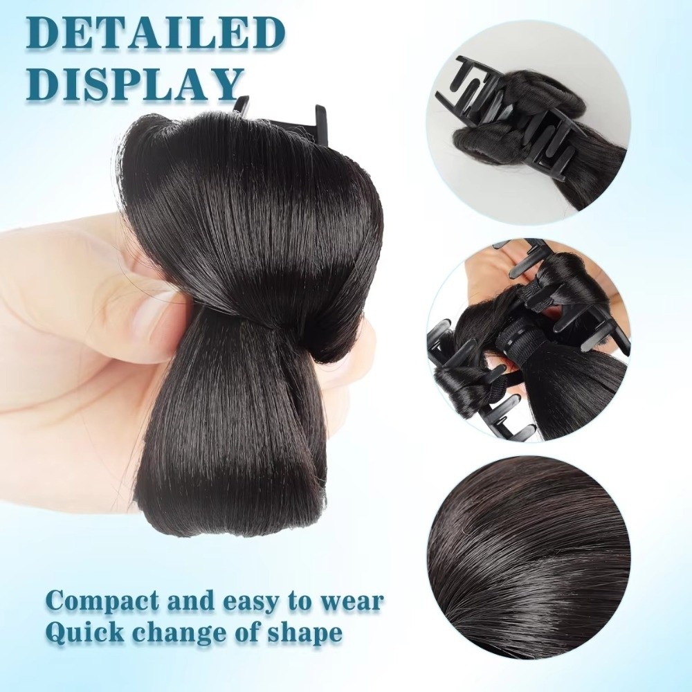 วิกผมทรงมวยผมสังเคราะห์ธรรมชาต - Claw Clip Messy Bun Hair Piece บทวิจารณ์และราคา