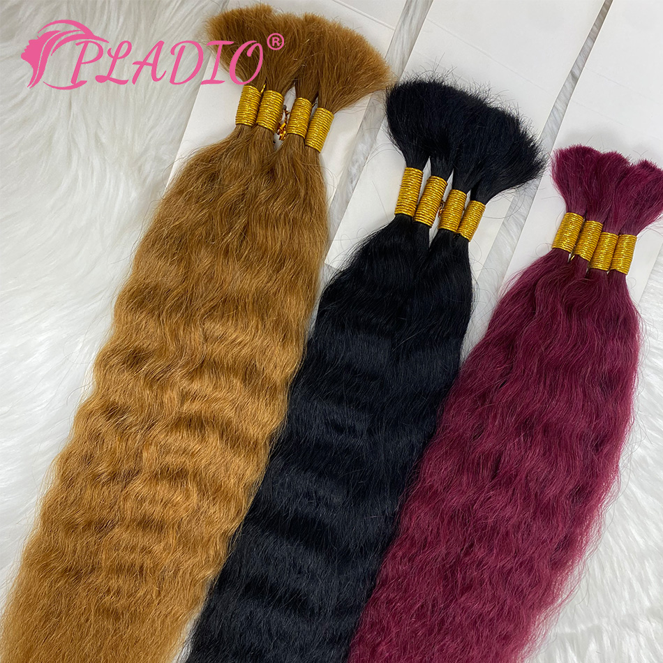 ผมต่อแบบเปีย 100 กรัม แบบเปียเ - Water Wave Bulk Human Hair For Braiding บทวิจารณ์และราคา