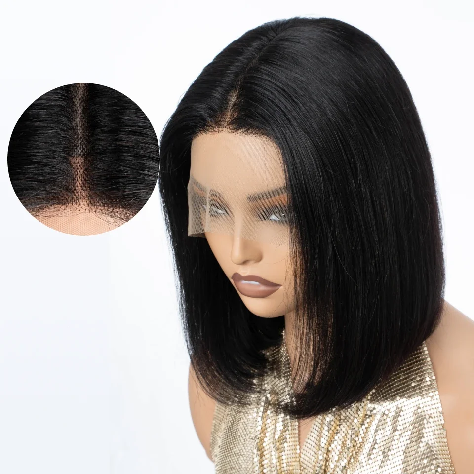 ตรงสั้นBobวิกผมผมมนุษย์ 13X6X1 - Glueless Wear And Go Human Hair Wig บทวิจารณ์และราคา