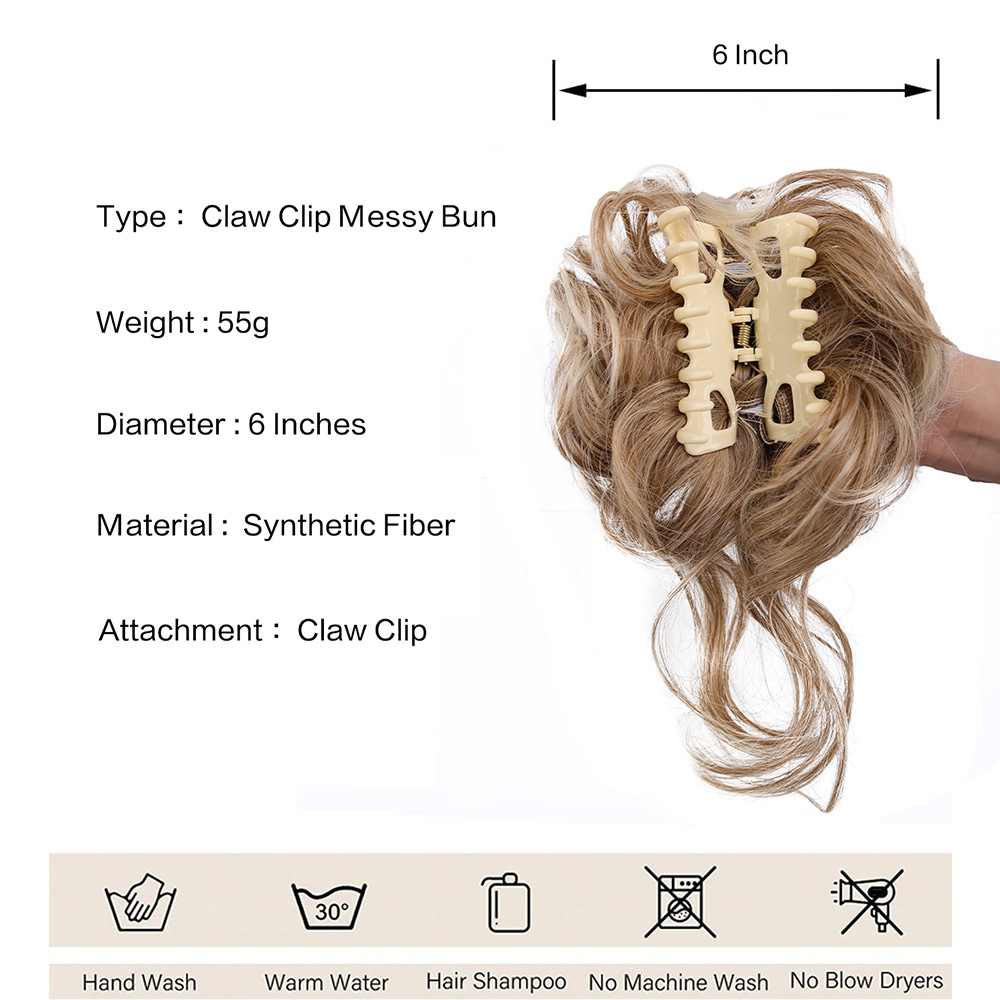 สังเคราะห์ Messy Bun ผมชิ้น To - Claw Clip Messy Bun Hair Piece บทวิจารณ์และราคา