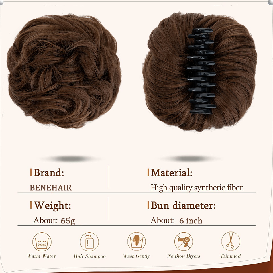 Benehair Messy Hair Bun สังเคร - Claw Clip Messy Bun Hair Piece บทวิจารณ์และราคา