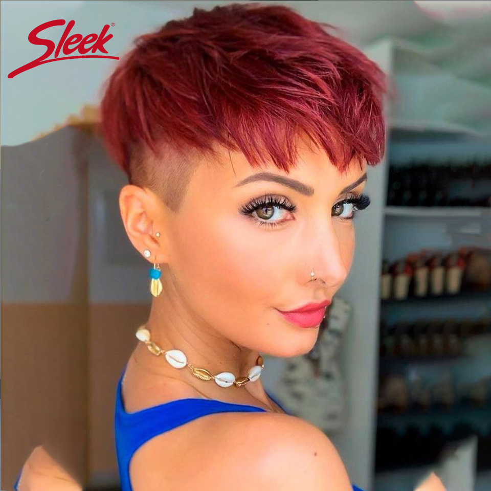 วิกผมสั้นทรงบ็อบลูกไม้ด้านหน้า - Short Pixie Cut Wig Human Hair Cheap บทวิจารณ์และราคา