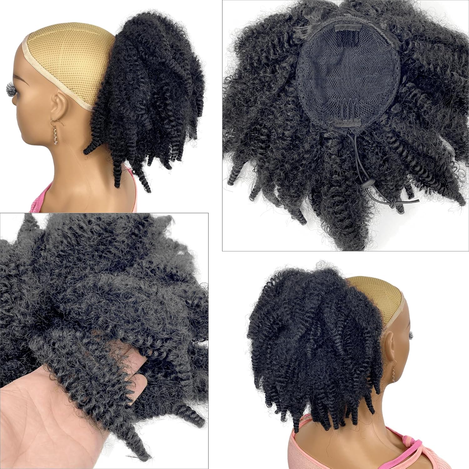 ผมมาร์เลย์แบบสั้น 12 นิ้ว หางม - Drawstring Afro Curly Puff Ponytail บทวิจารณ์และราคา