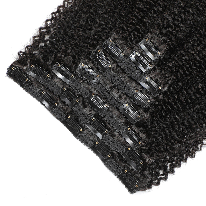 Afro Human Hair คลิปในส่วนขยาย - Seamless Clip In Hair Extensions Human Hair บทวิจารณ์และราคา