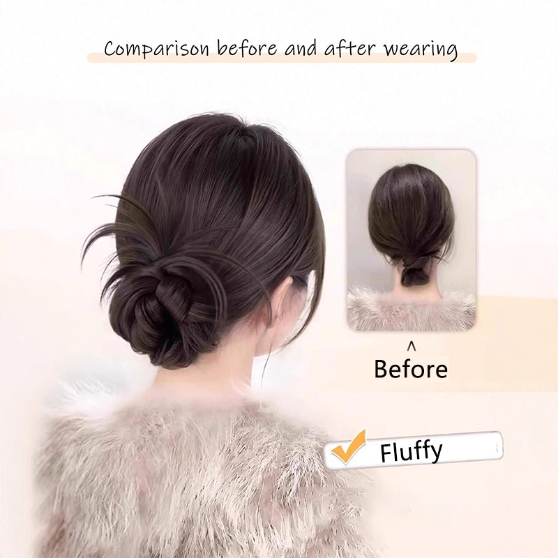 ผมปลอมทรงมวยยุ่งๆ แบบฟูฟ่องและ - Claw Clip Messy Bun Hair Piece บทวิจารณ์และราคา