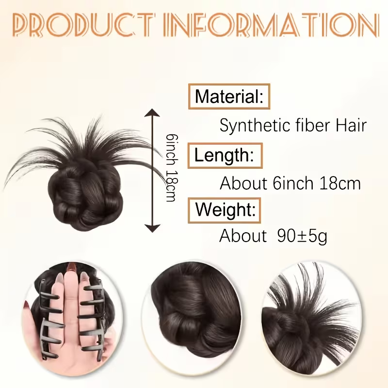 ผมปลอมทรงมวยยุ่งๆ แบบฟูฟ่องและ - Claw Clip Messy Bun Hair Piece บทวิจารณ์และราคา