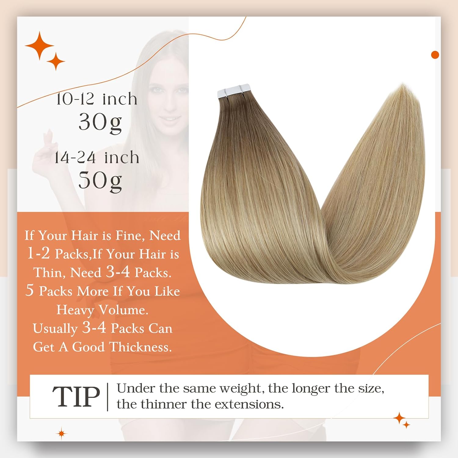 Full Shine Omber เทปต่อผมมนุษย - Invisible Tape In Extensions Real Hair บทวิจารณ์และราคา