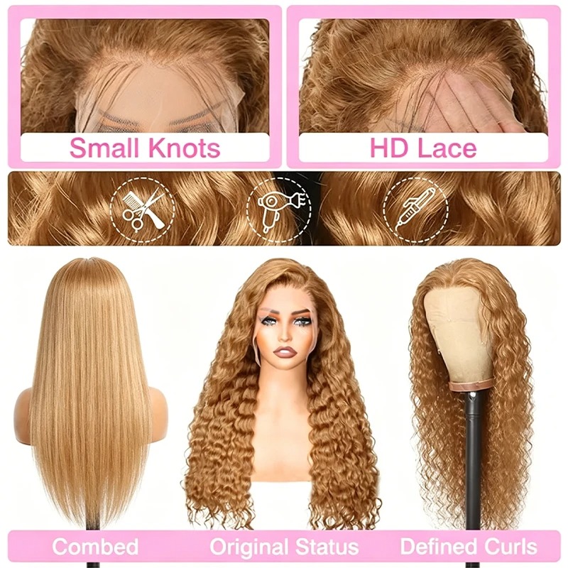 วิกผมสีบลอนด์น้ำผึ้งขนาด 34 38 - Lace Front Wigs บทวิจารณ์และราคา