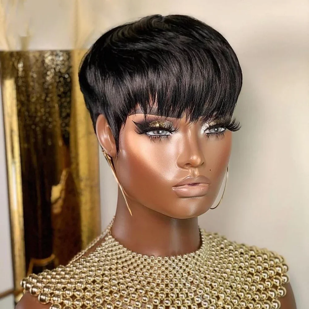 วิกผมสั้นทรงพิกซี่คัตแบบตรง วิ - Short Pixie Cut Wig Human Hair Cheap บทวิจารณ์และราคา