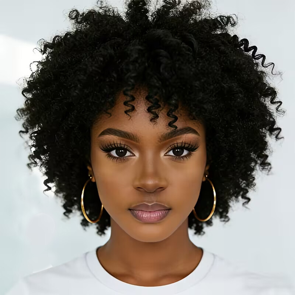 วิกผมบ๊อบผมมนุษย์ วิกผมสั้นหยิ - Short Pixie Cut Wig Human Hair Cheap บทวิจารณ์และราคา