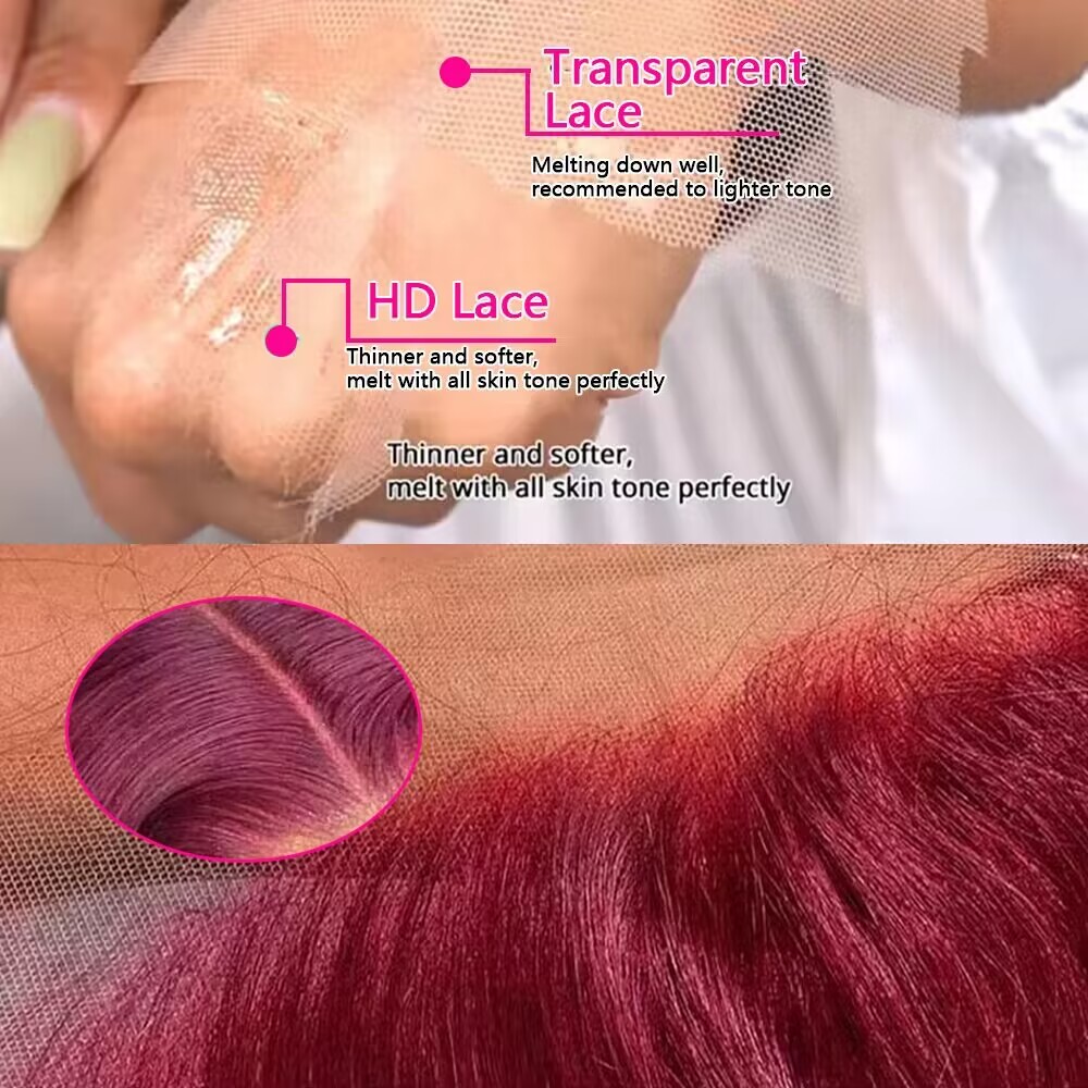 วิกผมแท้สีเบอร์กันดี 200 ดีนซิ - Lace Front Wigs บทวิจารณ์และราคา