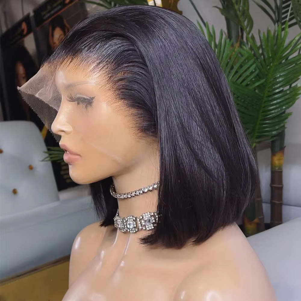 วิกผมแท้ทรงบ๊อบสั้น ความหนาแน่ - Pre Parted 13X4 Lace Front Bob Wig บทวิจารณ์และราคา