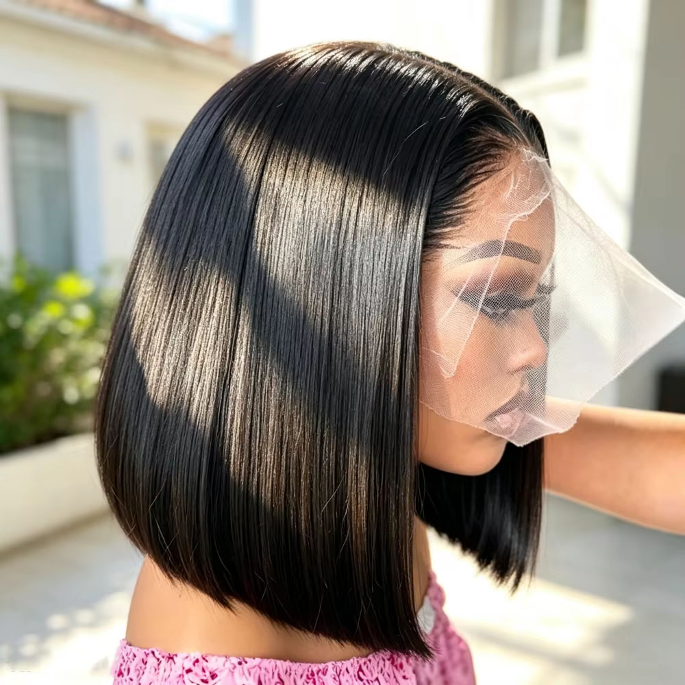 วิกผมหน้าม้าแบบลูกไม้ตรง ขนาด  - Pre Parted 13X4 Lace Front Bob Wig บทวิจารณ์และราคา